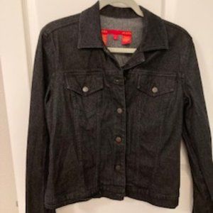 BCBGMAXAZRIA Black Sparkle Jean Jacket - Size L